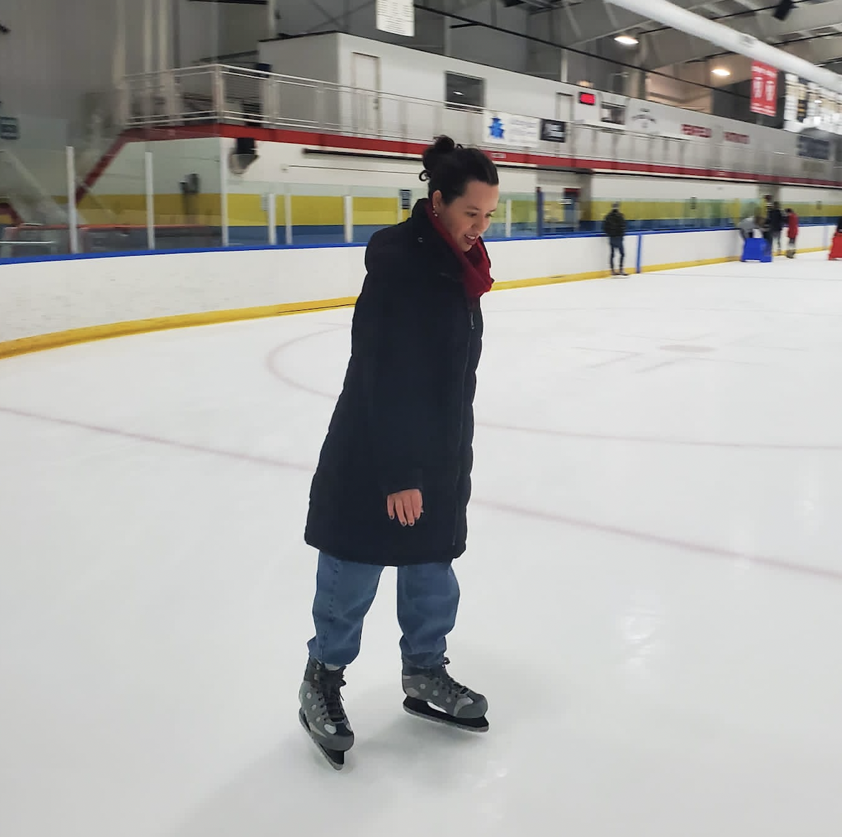 a picture of Claudia ice skating